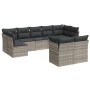Set muebles jardín 9 pzas y cojines ratán sintético gris claro en Conjuntos de jardín | Comprar online en Foru.es