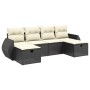 Set de sofás de jardín 6 piezas y cojines ratán sintético negro de , Conjuntos de jardín - Ref: Foro24-3264162, Precio: 348,3...