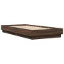 Brown oak engineered wood bed frame 90x200 cm by , Beds and slatted bases - Ref: Foro24-839608, Price: 101,29 €, Discount: %