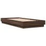 Brown oak engineered wood bed frame 90x200 cm by , Beds and slatted bases - Ref: Foro24-839608, Price: 101,29 €, Discount: %