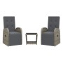 Set comedor de jardín 3 piezas con cojines ratán sintético gris de , Conjuntos de jardín - Ref: Foro24-3277627, Precio: 367,3...