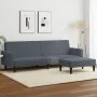 Sofá cama de 2 plazas con taburete terciopelo gris oscuro de , Sofás - Ref: Foro24-3216237, Precio: 303,63 €, Descuento: %