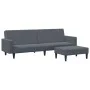 Sofá cama de 2 plazas con taburete terciopelo gris oscuro de , Sofás - Ref: Foro24-3216237, Precio: 303,63 €, Descuento: %