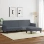 Sofá cama de 2 plazas con taburete terciopelo gris oscuro de , Sofás - Ref: Foro24-3216237, Precio: 303,63 €, Descuento: %
