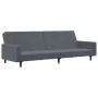 Sofá cama de 2 plazas con taburete terciopelo gris oscuro de , Sofás - Ref: Foro24-3216237, Precio: 303,63 €, Descuento: %