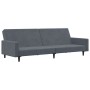Sofá cama de 2 plazas con taburete terciopelo gris oscuro de , Sofás - Ref: Foro24-3216237, Precio: 309,92 €, Descuento: %