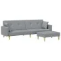 Sofá cama de 2 plazas con taburete tela gris claro de , Sofás - Ref: Foro24-3216240, Precio: 338,11 €, Descuento: %