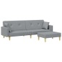 Sofá cama de 2 plazas con taburete tela gris claro de , Sofás - Ref: Foro24-3216240, Precio: 330,79 €, Descuento: %