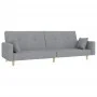 Sofá cama de 2 plazas con taburete tela gris claro de , Sofás - Ref: Foro24-3216240, Precio: 338,11 €, Descuento: %