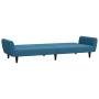 Sofá cama de 2 plazas con taburete terciopelo azul de , Sofás - Ref: Foro24-3216249, Precio: 331,90 €, Descuento: %