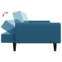 Sofá cama de 2 plazas con taburete terciopelo azul de , Sofás - Ref: Foro24-3216249, Precio: 331,90 €, Descuento: %