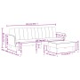 Sofá cama de 2 plazas con taburete terciopelo azul de , Sofás - Ref: Foro24-3216249, Precio: 331,90 €, Descuento: %