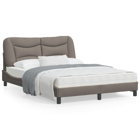 Estructura de cama con cabecero de tela gris taupe 120x200 cm de , Camas y somieres - Ref: Foro24-3207762, Precio: 218,91 €, ...