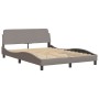Estructura de cama con cabecero de tela gris taupe 120x200 cm de , Camas y somieres - Ref: Foro24-3207762, Precio: 218,91 €, ...