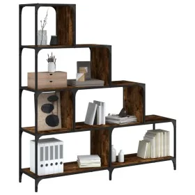 Librería con 4 peldaños madera roble ahumado 139x33,5x149 cm de , Librerías y estanterías - Ref: Foro24-842478, Precio: 139,5...