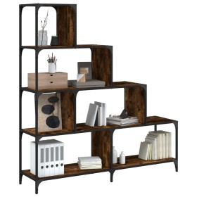 Librería con 4 peldaños madera roble ahumado 139x33,5x149 cm de , Librerías y estanterías - Ref: Foro24-842478, Precio: 142,1...