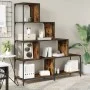 Librería con 4 peldaños madera roble ahumado 139x33,5x149 cm de , Librerías y estanterías - Ref: Foro24-842478, Precio: 139,5...