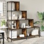 Librería con 4 peldaños madera roble ahumado 139x33,5x149 cm de , Librerías y estanterías - Ref: Foro24-842478, Precio: 142,1...