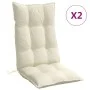 Cojines de silla respaldo alto 2 uds tela Oxford color crema de , Cojines para sillas y sofás - Ref: Foro24-377608, Precio: 4...