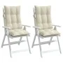Cojines de silla respaldo alto 2 uds tela Oxford color crema de , Cojines para sillas y sofás - Ref: Foro24-377608, Precio: 4...
