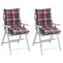 Cojines de silla de respaldo bajo 2 uds tela de cuadros de , Cojines para sillas y sofás - Ref: Foro24-377710, Precio: 53,60 ...