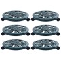 Soporte con ruedas para plantas 6 unidades plástico verde 38 cm de vidaXL, Soportes para macetas - Ref: Foro24-48228, Precio:...