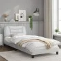Bed frame with headboard white synthetic leather 90x200cm by , Beds and slatted bases - Ref: Foro24-3207975, Price: 168,20 €,...