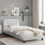 Estructura de cama con cabecero cuero sintético blanco 90x200cm de , Camas y somieres - Ref: Foro24-3207975, Precio: 170,73 €...