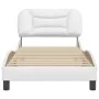 Bed frame with headboard white synthetic leather 90x200cm by , Beds and slatted bases - Ref: Foro24-3207975, Price: 168,20 €,...