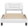 Estructura de cama con cabecero cuero sintético blanco 90x200cm de , Camas y somieres - Ref: Foro24-3207975, Precio: 170,73 €...