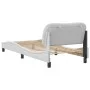 Bed frame with headboard white synthetic leather 90x200cm by , Beds and slatted bases - Ref: Foro24-3207975, Price: 168,20 €,...
