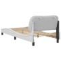 Estructura de cama con cabecero cuero sintético blanco 90x200cm de , Camas y somieres - Ref: Foro24-3207975, Precio: 170,73 €...