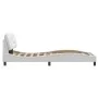 Bed frame with headboard white synthetic leather 90x200cm by , Beds and slatted bases - Ref: Foro24-3207975, Price: 168,20 €,...