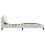 Estructura de cama con cabecero cuero sintético blanco 90x200cm de , Camas y somieres - Ref: Foro24-3207975, Precio: 170,73 €...