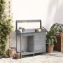 Mesa para macetas y armario madera abeto gris 110,5x45x124,5 cm de , Soportes para macetas - Ref: Foro24-156345, Precio: 172,...