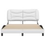 Estructura de cama cabecero cuero sintético blanco 120x200 cm de , Camas y somieres - Ref: Foro24-3207989, Precio: 218,24 €, ...