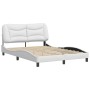 Estructura de cama cabecero cuero sintético blanco 140x190 cm de , Camas y somieres - Ref: Foro24-3207996, Precio: 234,46 €, ...