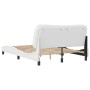 Estructura de cama cabecero cuero sintético blanco 140x190 cm de , Camas y somieres - Ref: Foro24-3207996, Precio: 234,46 €, ...