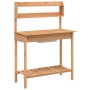 Mesa para macetas con fregadero madera abeto 147,5x44x139,5 cm de , Soportes para macetas - Ref: Foro24-156347, Precio: 101,7...