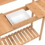 Mesa para macetas con fregadero madera abeto 147,5x44x139,5 cm de , Soportes para macetas - Ref: Foro24-156347, Precio: 103,7...