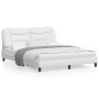Estructura de cama cabecero cuero sintético blanco 160x200 cm de , Camas y somieres - Ref: Foro24-3208010, Precio: 236,37 €, ...