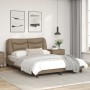 Estructura de cama cabecero cuero sintético capuchino 140x200cm de , Camas y somieres - Ref: Foro24-3208006, Precio: 259,19 €...