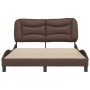 Estructura de cama cabecero cuero sintético marrón 140x200 cm de , Camas y somieres - Ref: Foro24-3208004, Precio: 252,84 €, ...