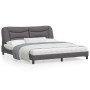 Estructura de cama con cabecero cuero sintético gris 180x200cm de , Camas y somieres - Ref: Foro24-3208019, Precio: 254,00 €,...