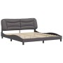 Estructura de cama con cabecero cuero sintético gris 180x200cm de , Camas y somieres - Ref: Foro24-3208019, Precio: 254,00 €,...