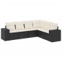 Set de sofás de jardín 6 piezas y cojines ratán sintético negro de , Conjuntos de jardín - Ref: Foro24-3254943, Precio: 389,8...