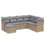 Juego de sofás jardín con cojines beige mezcla 7 pzas ratán PE de , Conjuntos de jardín - Ref: Foro24-3263215, Precio: 425,40...