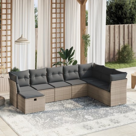 Set de sofás de jardín 8 pzas y cojines ratán sintético gris de , Conjuntos de jardín - Ref: Foro24-3263276, Precio: 466,81 €...
