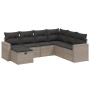 Set de sofás de jardín 7 piezas con cojines ratán PE gris de , Conjuntos de jardín - Ref: Foro24-3263526, Precio: 416,18 €, D...