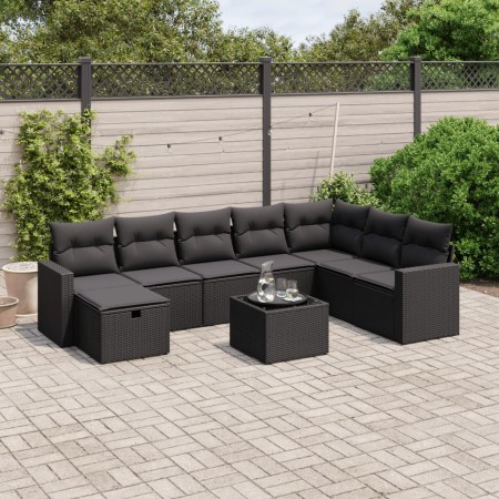 Set de sofás de jardín 8 piezas y cojines ratán sintético negro de , Conjuntos de jardín - Ref: Foro24-3263591, Precio: 557,4...